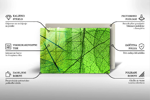 Zaščitna plošča za štedilnik Naravne listne žile