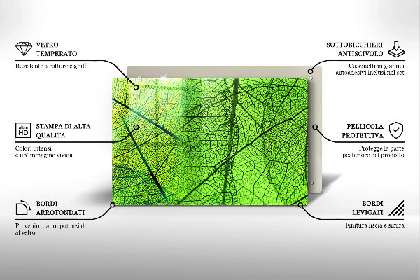 Zaščitna plošča za štedilnik Naravne listne žile