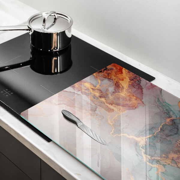 Zaščitna plošča za štedilnik Marmor z zlatom