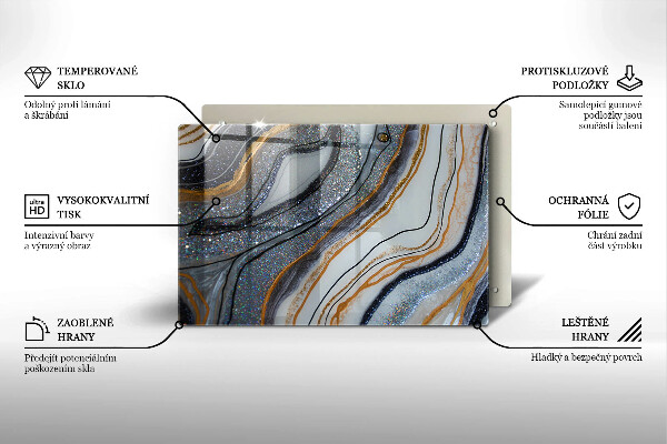 Zaščitna plošča za štedilnik kamen z zlatom