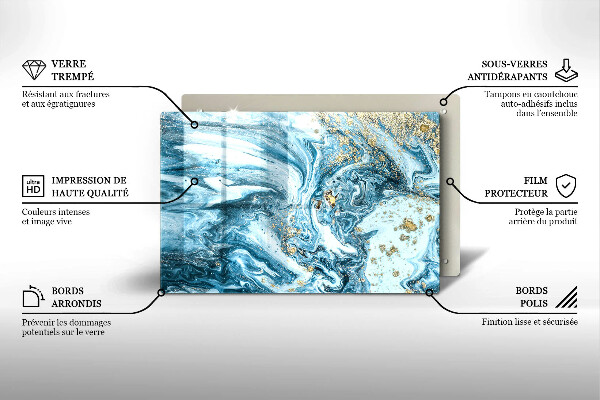 Zaščitna plošča za štedilnik Struktura z zlatom