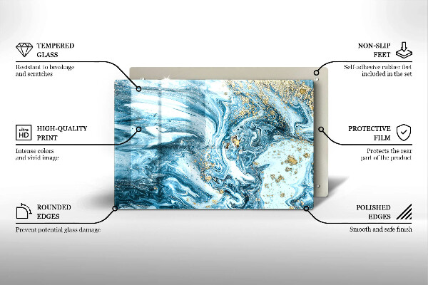 Zaščitna plošča za štedilnik Struktura z zlatom