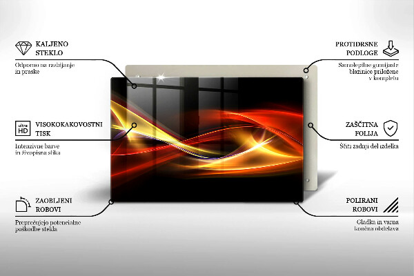 Zaščitna plošča za štedilnik Abstraktni dim in svetloba