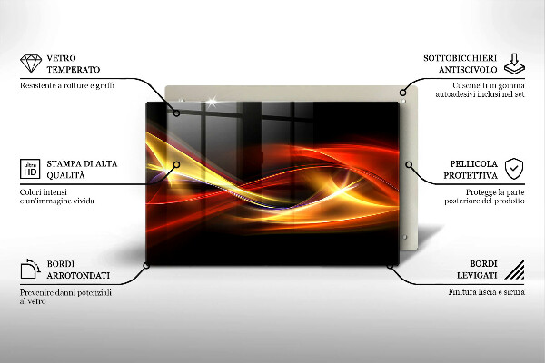 Zaščitna plošča za štedilnik Abstraktni dim in svetloba