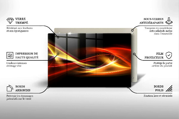 Zaščitna plošča za štedilnik Abstraktni dim in svetloba