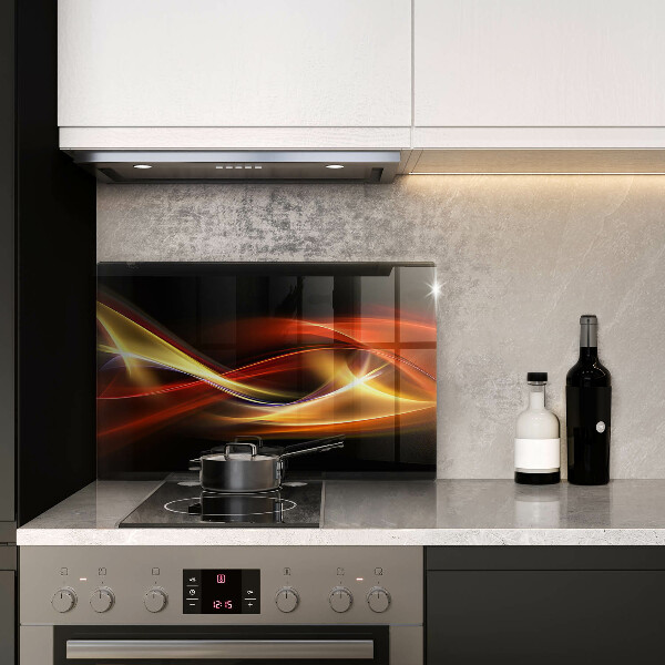 Zaščitna plošča za štedilnik Abstraktni dim in svetloba