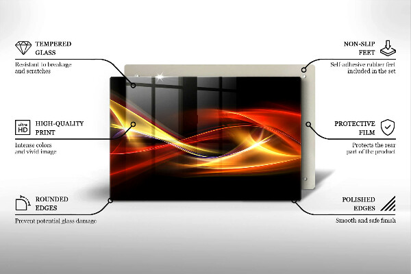 Zaščitna plošča za štedilnik Abstraktni dim in svetloba