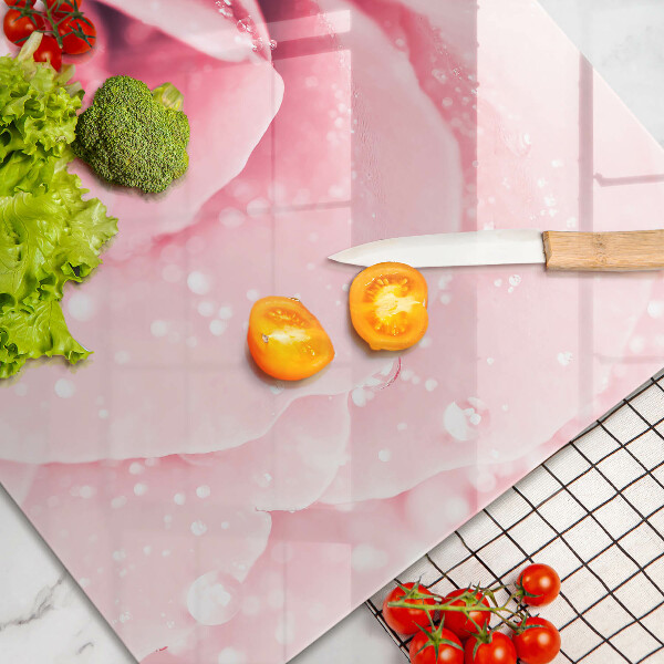 Zaščitna plošča za štedilnik Rosne kapljice in cvet vrtnice