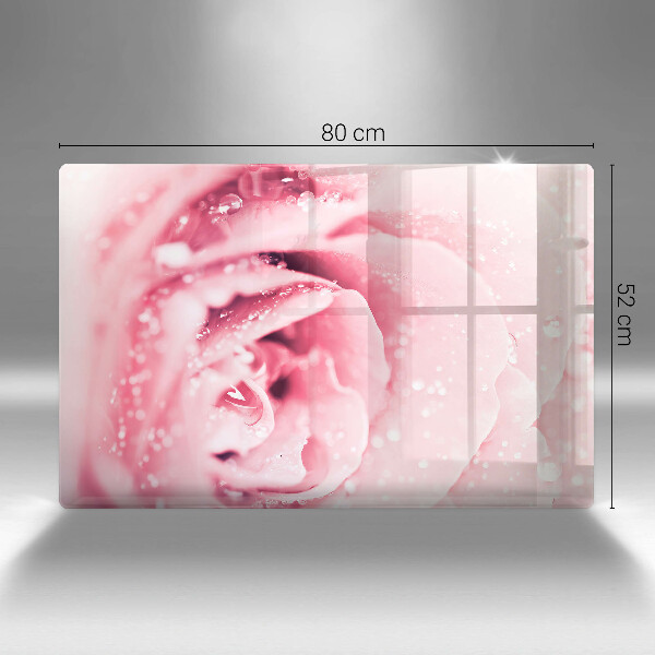 Zaščitna plošča za štedilnik Rosne kapljice in cvet vrtnice