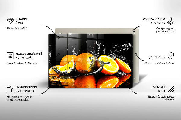 Zaščitna plošča za štedilnik Sočno oranžno sadje