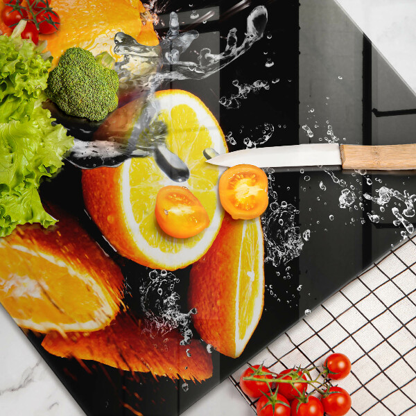 Zaščitna plošča za štedilnik Sočno oranžno sadje