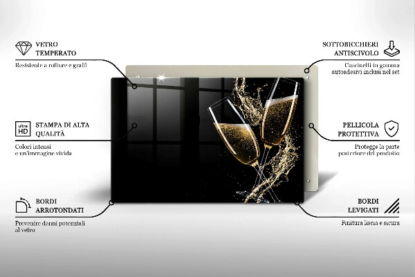 Zaščitna plošča za štedilnik Kozarci za šampanjec