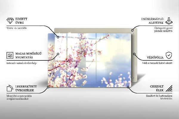 Zaščitna plošča za štedilnik Cvetoče drevo