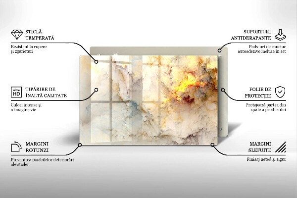 Zaščitna plošča za štedilnik Tekstura marmorja z zlatom