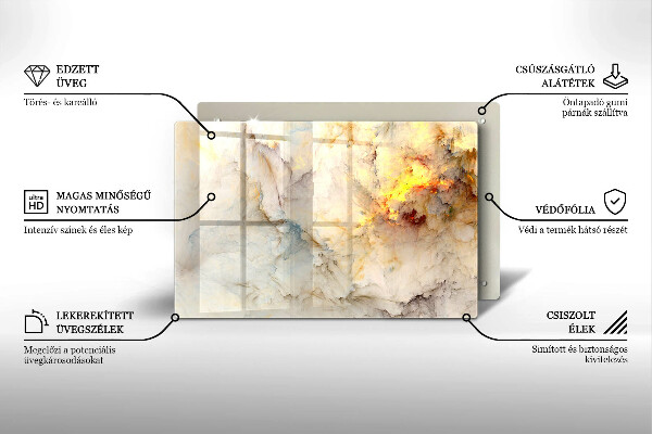 Zaščitna plošča za štedilnik Tekstura marmorja z zlatom