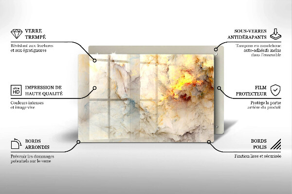 Zaščitna plošča za štedilnik Tekstura marmorja z zlatom