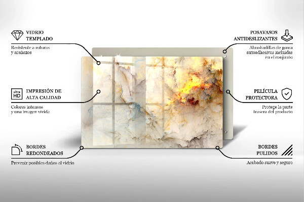 Zaščitna plošča za štedilnik Tekstura marmorja z zlatom