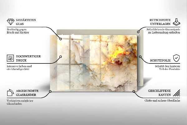 Zaščitna plošča za štedilnik Tekstura marmorja z zlatom