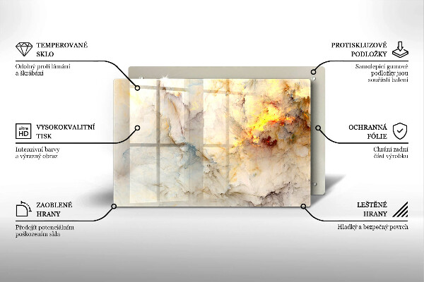 Zaščitna plošča za štedilnik Tekstura marmorja z zlatom
