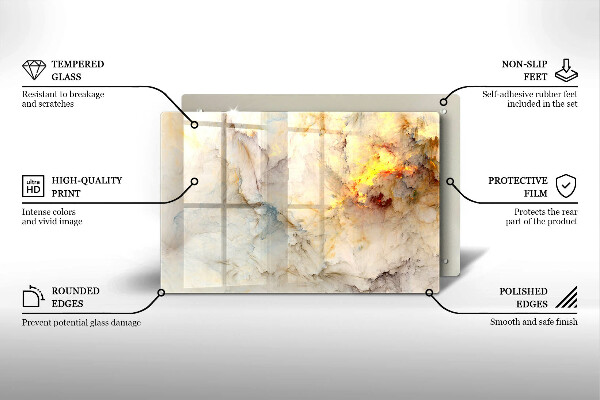 Zaščitna plošča za štedilnik Tekstura marmorja z zlatom