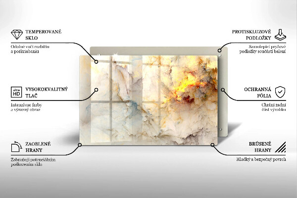 Zaščitna plošča za štedilnik Tekstura marmorja z zlatom