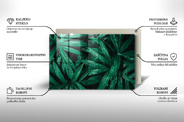 Zaščitna plošča za štedilnik Listi rastlin