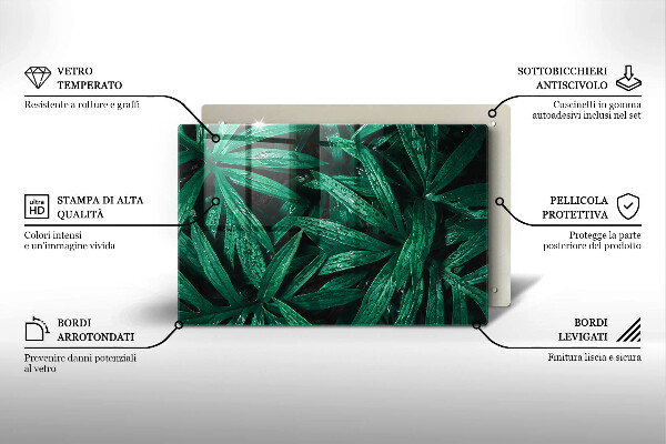 Zaščitna plošča za štedilnik Listi rastlin