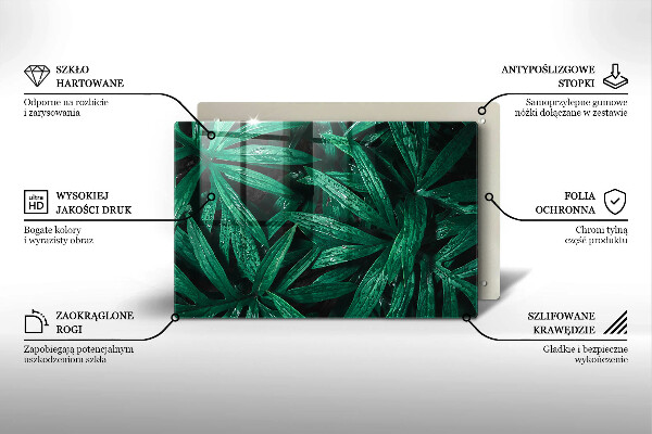 Zaščitna plošča za štedilnik Listi rastlin