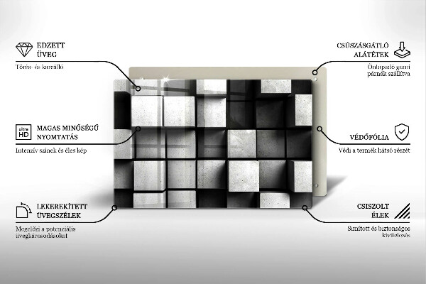 Stenska zaščitna plošča za štedilnik 3D geometrijsko ozadje