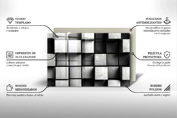 Stenska zaščitna plošča za štedilnik 3D geometrijsko ozadje