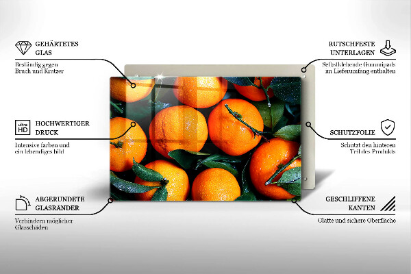Stenska zaščitna plošča za štedilnik Oranžno sadje