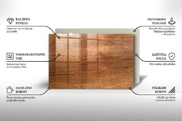 Zaščitna plošča za štedilnik Tekstura lesa