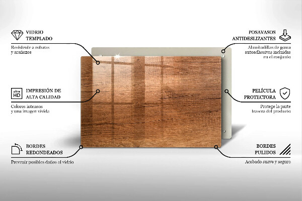 Zaščitna plošča za štedilnik Tekstura lesa