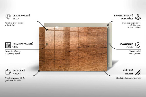 Zaščitna plošča za štedilnik Tekstura lesa