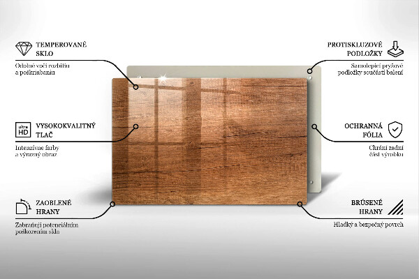 Zaščitna plošča za štedilnik Tekstura lesa