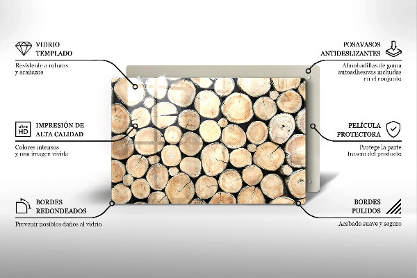 Zaščitna plošča za štedilnik Lesena debla