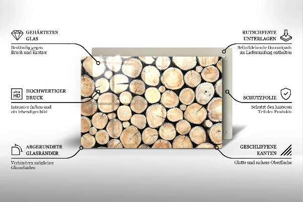 Zaščitna plošča za štedilnik Lesena debla