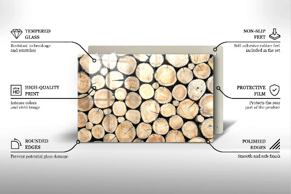 Zaščitna plošča za štedilnik Lesena debla
