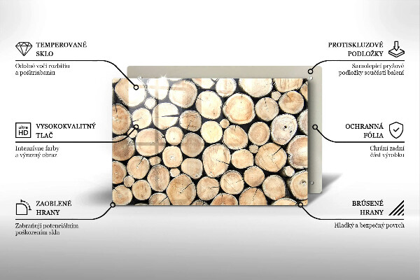Zaščitna plošča za štedilnik Lesena debla