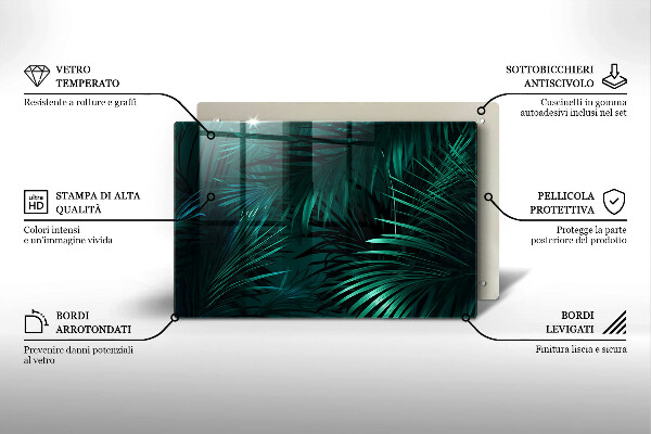 Zaščitna plošča za štedilnik Listi divje džungle
