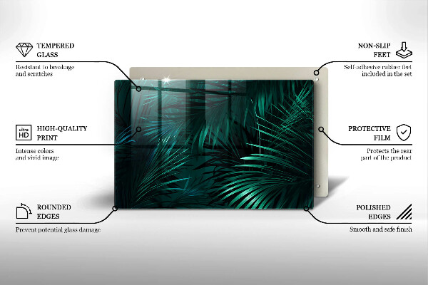 Zaščitna plošča za štedilnik Listi divje džungle