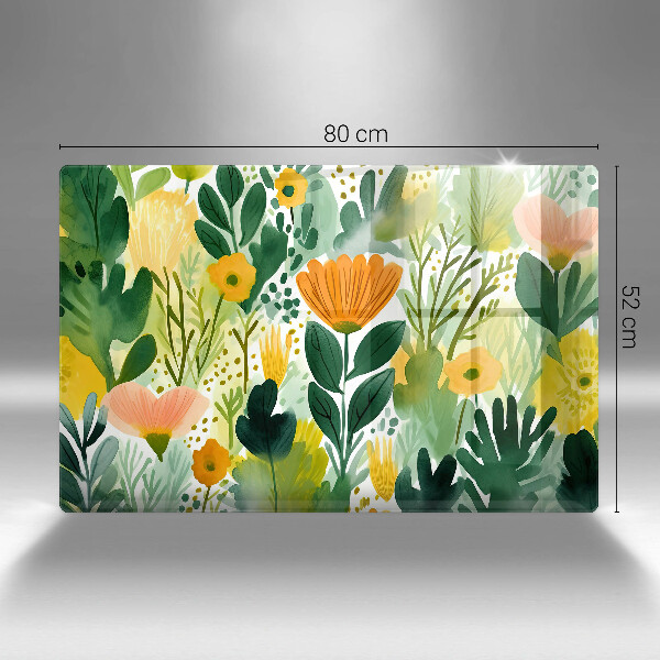 Zaščitna plošča za štedilnik Poslikane rože