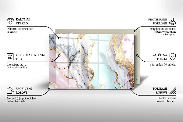 Zaščitna plošča za štedilnik Pastelni marmor
