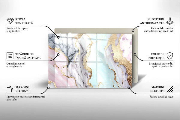 Zaščitna plošča za štedilnik Pastelni marmor