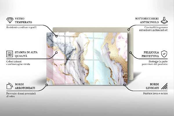 Zaščitna plošča za štedilnik Pastelni marmor