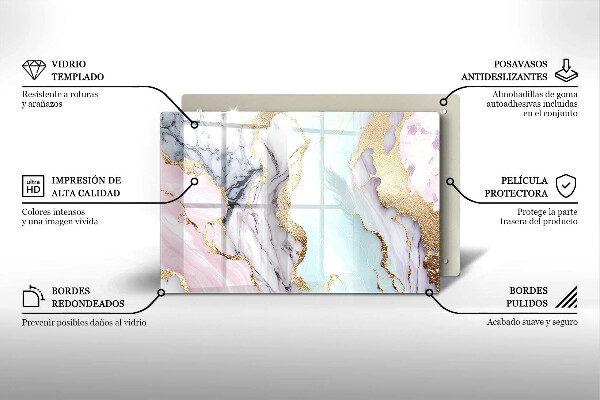 Zaščitna plošča za štedilnik Pastelni marmor