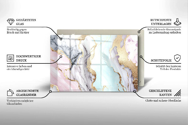 Zaščitna plošča za štedilnik Pastelni marmor