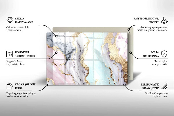 Zaščitna plošča za štedilnik Pastelni marmor