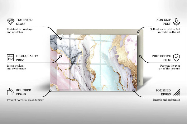 Zaščitna plošča za štedilnik Pastelni marmor