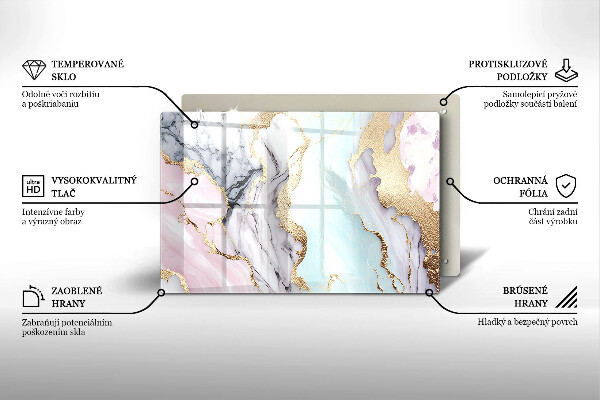 Zaščitna plošča za štedilnik Pastelni marmor